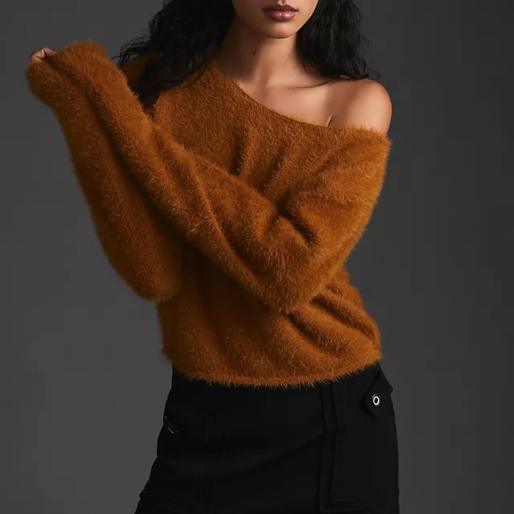 Pilcro Faux Fur Cropped Sweater